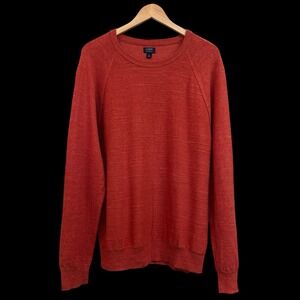 J. Crew Burnt Orange Rust Crewneck 100% Cotton Pullover Sweater‎ Men Size L #229